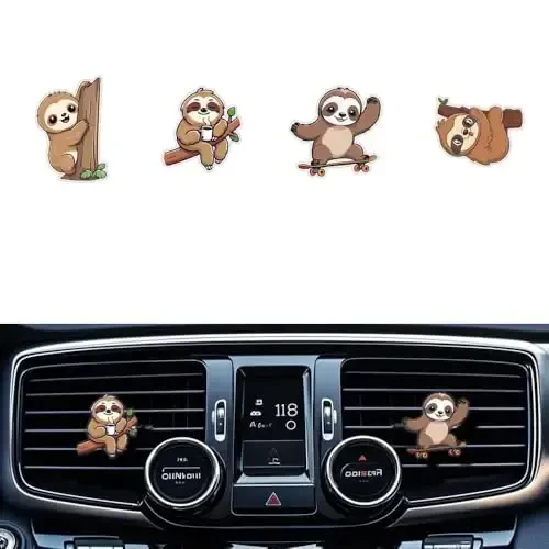 Cute Sloth Air Freshener Clips,Car Vent Clip,Car Vent Decoration Accessories, Car Air Conditioner Clip,Automotive Interior Decoration Gifts for Men/Women - 1