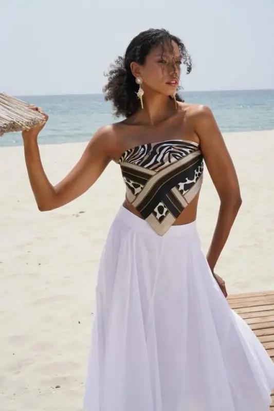 Sewing Detail Maxi Skirt - 2