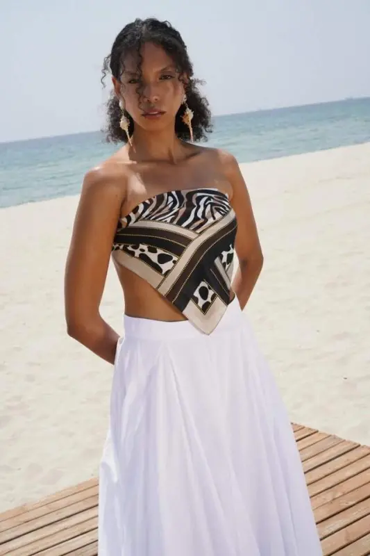 Sewing Detail Maxi Skirt - 4