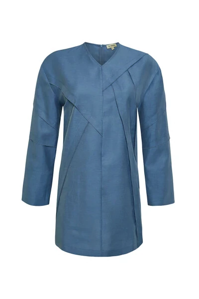 Sewing Detailed V-Neck Tunic - AKER