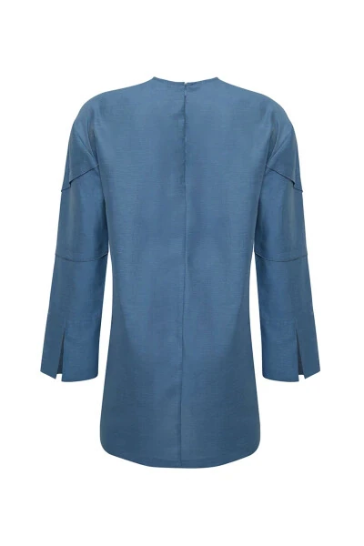 Sewing Detailed V-Neck Tunic - 3