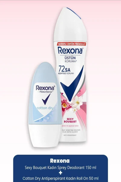 Sexy Bouquet Kadın Deodorant 150 ml & Cotton Dry Roll On 50 ml - Rexona