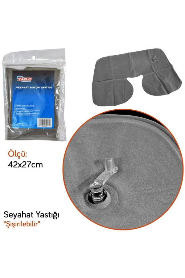 Seyahat Boyun Yastığı Gri Şişirilebilir - 5