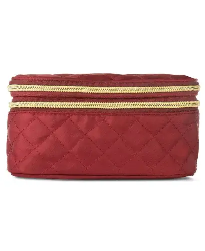 Travel Makeup Case (1 Piece) with Travel-Sized Makeup Brushes (4 Pieces) | Travel Accessories-Garnet 