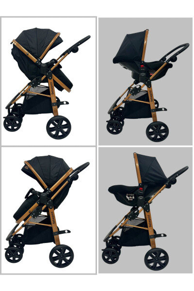 Travel Sistem, Çift Yönlü, ( Seyahat Sistem ) Bebek Arabası-Gold Siyah - 3