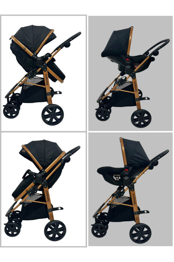 Travel Sistem, Çift Yönlü, ( Seyahat Sistem ) Bebek Arabası-Gold Siyah - 3