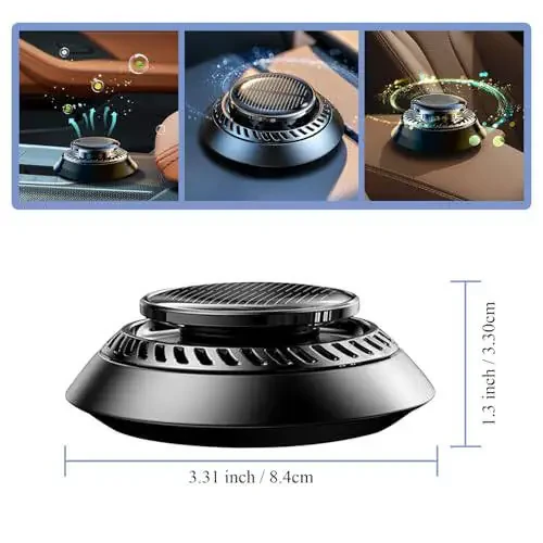 Long-Lasting Car Air Freshener – Solar Powered Vent Clip | Auto Rotating Car Diffuser with Fresh Fragrance All Day | New Car Scent | 2025 Technology | For Men & Women - 2