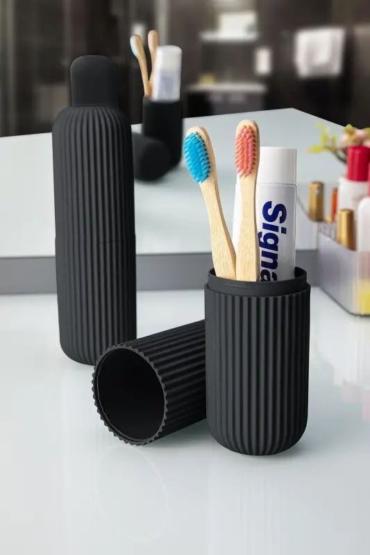 Seyehat Tipi Aksesuar Taşıma Ve Saklama Kabı Siyah, Diş Fırçası, Gözlük Kutusu-Siyah - MOWO HOME