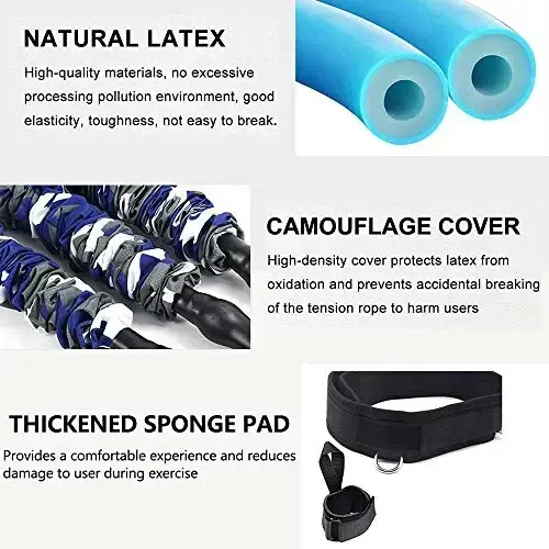 SFEEXUN Bokschilik Qarshilik Bantlari To'plami Tezlik va Chaqqonlik uchun, Mashq Bantlari Oyoq Bilagi Zo'rlash Bantlari Oyoq Bilagi Tasmaları Qarshilik Mashqlari uchun Portlovchi Kuchni Oshirish - 3