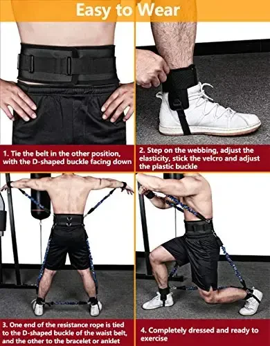 SFEEXUN Bokschilik Qarshilik Bantlari To'plami Tezlik va Chaqqonlik uchun, Mashq Bantlari Oyoq Bilagi Zo'rlash Bantlari Oyoq Bilagi Tasmaları Qarshilik Mashqlari uchun Portlovchi Kuchni Oshirish - 6