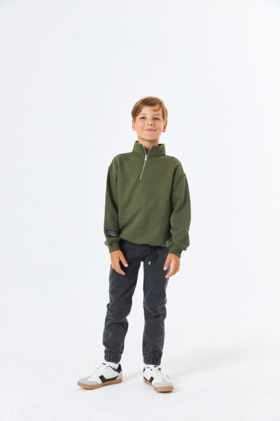 SGE-1337 SERBEND KIDS BOYS STAND COLLAR SCHOOL SWEATSHIRT - 5