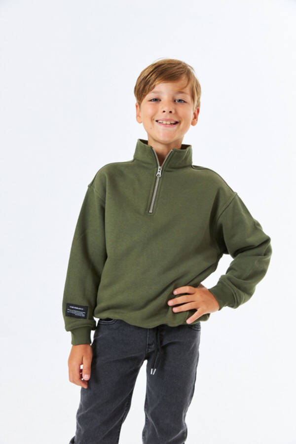 SGE-1337 SERBEND KIDS BOYS STAND COLLAR SCHOOL SWEATSHIRT - 6