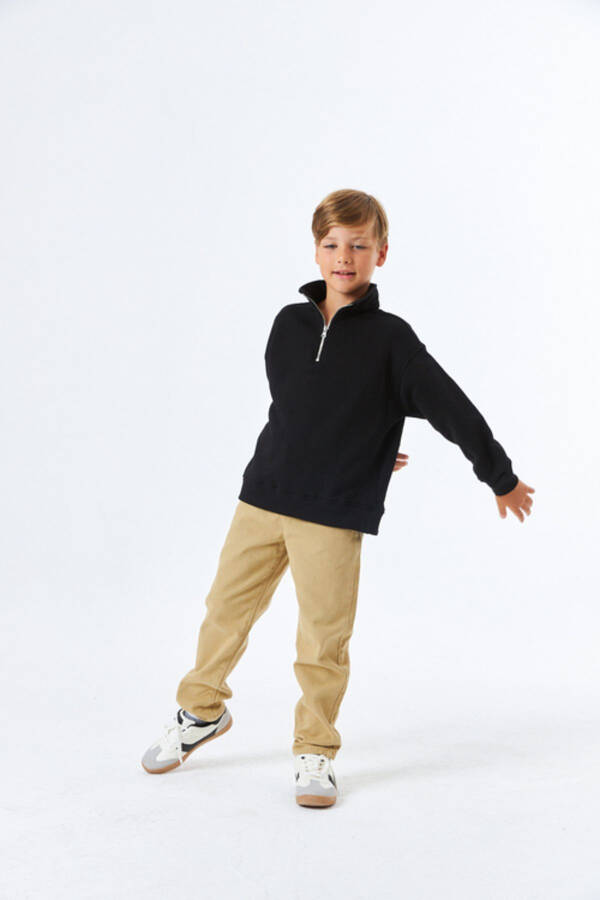 SGE-1337 SERBEND KIDS BOYS STAND COLLAR SCHOOL SWEATSHIRT - 2