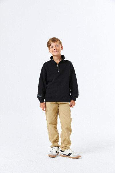 SGE-1337 SERBEND KIDS BOYS STAND COLLAR SCHOOL SWEATSHIRT - 3