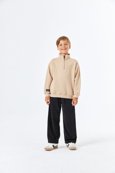 SGE-1337 SERBEND KIDS BOYS STAND COLLAR SCHOOL SWEATSHIRT - 2