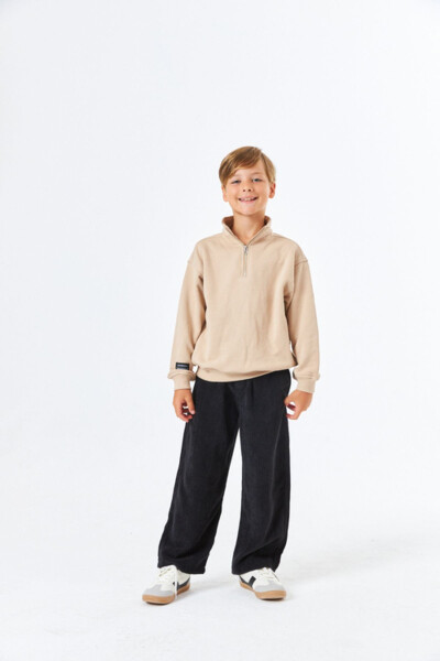 SGE-1337 SERBEND KIDS BOYS STAND COLLAR SCHOOL SWEATSHIRT - 5