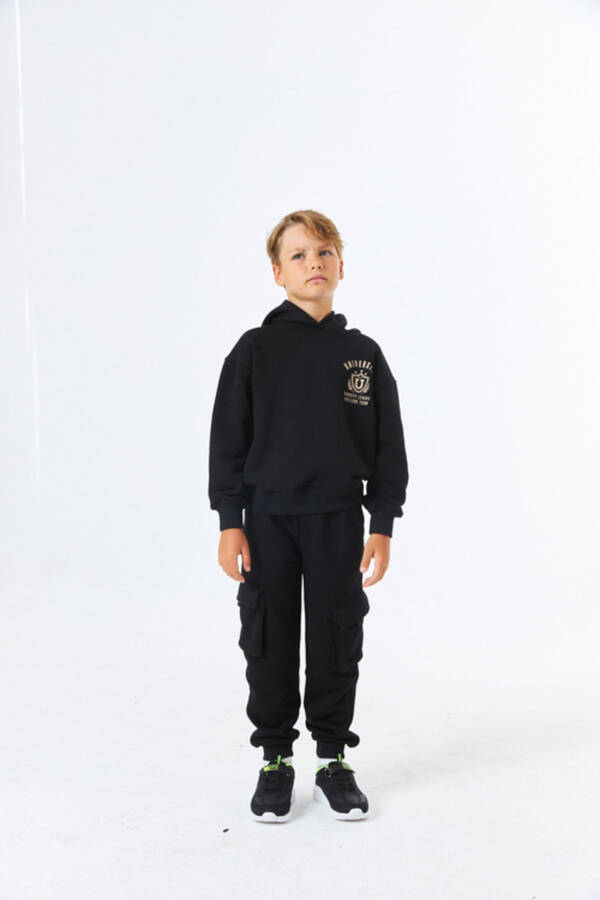 (SGE-1340) SERBEND KIDS BOSILGAN ERkak BOLALAR UCHUN KAPUTLI SWEATSHIRT - 5