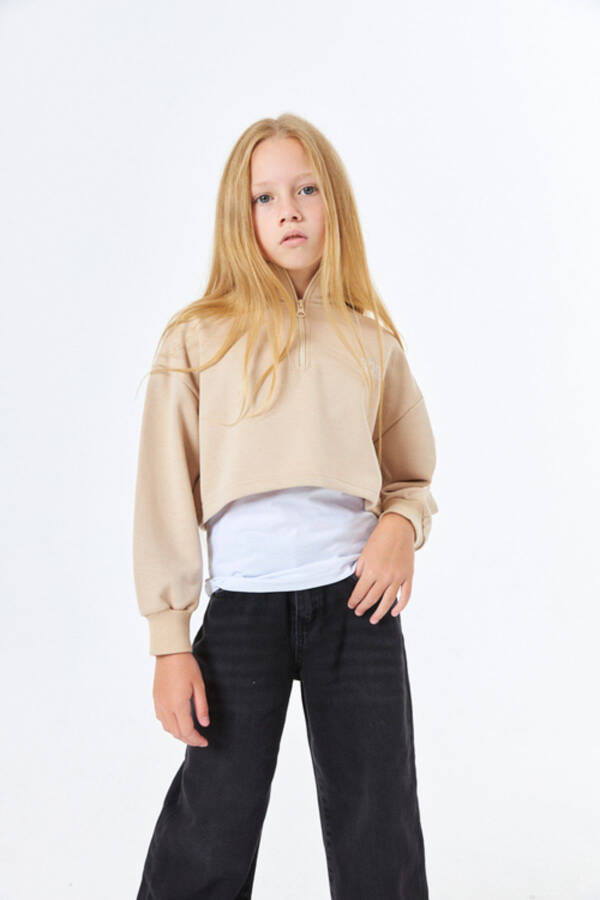 SGK-1358 SERBEND KİDS KIZ DİK YAKA OKUL SWEATSHIRT - 2