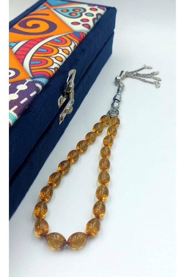 Shaffof munchoqli bilak uzun Alpaka to'pali Amber Tasbih - 4