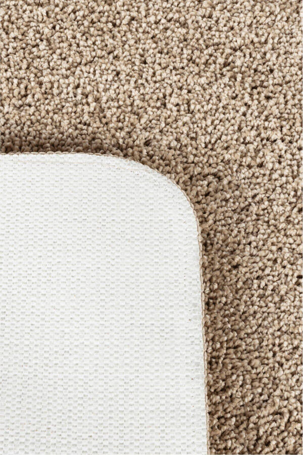 Shaggy Kıvırcık Halı Kaymaz Tabanlı 2'li Set Banyo Halısı Paspas Seti 50x60 - 60x100 - Bej - 5