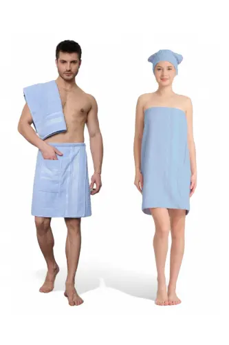 Shaggy Men's Women's Bathrobe and Towel Set - PEŞLI COLLECTION (1)