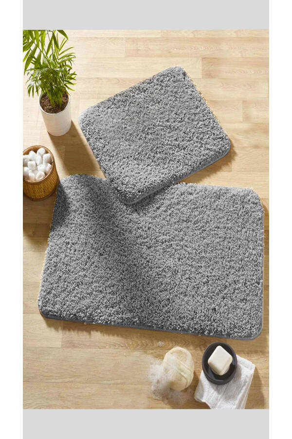 Shaggy Qirqich Halı Sirpanmas Tabanli 2-ta Set Banyuxona Halisi Paspas Seti 50x60 - 60x100 - 2
