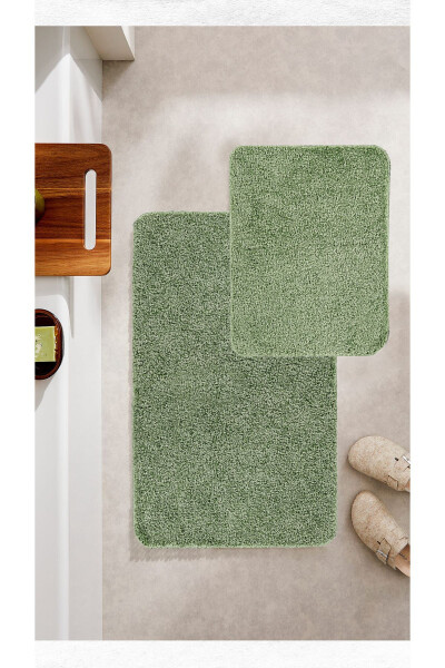 Shaggy Qirqiq gilam sirpanmas tabanli 2-ta to'plam hammom gilami paspas seti 50x60 - 60x100 - 1