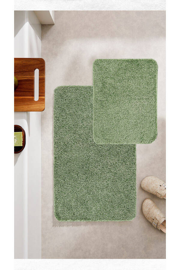 Shaggy Qirqiq gilam sirpanmas tabanli 2-ta to'plam hammom gilami paspas seti 50x60 - 60x100 - 1