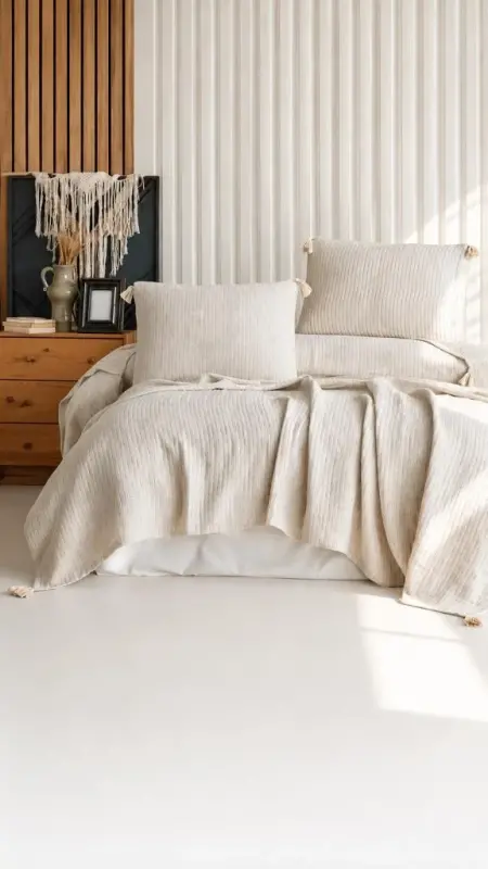 Shaheser Home Collection Ikki kishilik Hermes Bej yotoq yopig'i - NEVRESIMDUNYASI