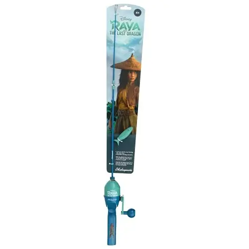 Shakespeare Youth Fishing Rod and Spincast Reel Kits, Disney Raya and the Last Dragon - 1