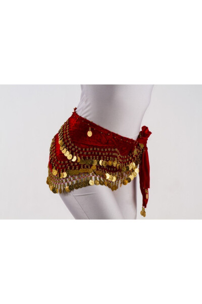 Shakira Belt Henna Roman Red Wavy Gold Oriental Belt - 3