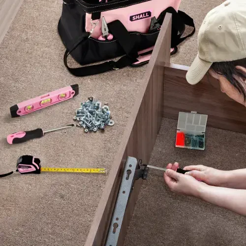 SHALL 246-Piece Pink Tool Set for Home, Pink Tool Sets for Women with Large Tool Bag Organizer - 4
