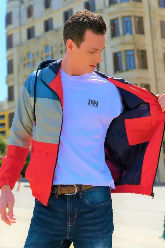 Shamol va suvga chidamli suv o'tkazmaydigan yomg'ir paltosi - ko'k - 6