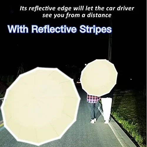 Shamoldan himoyalangan ixcham sayohat soyaboni 42/46 dyuymli premium mato Avtomatik ochiladigan Ayollar va erkaklar uchun hamyon va ryukzak Portativ soyabon uchun ideal - 5