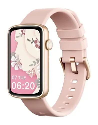 SHANG WING Fitness Watches for Women, LYNN2 Fitness Tracker with Heart Rate Monitor Blood Oxygen/Sleep Tracker Pedometer, Slim Step Tracker Watch for iOS/Android Phones Waterproof (Pink) - SHANG (1)