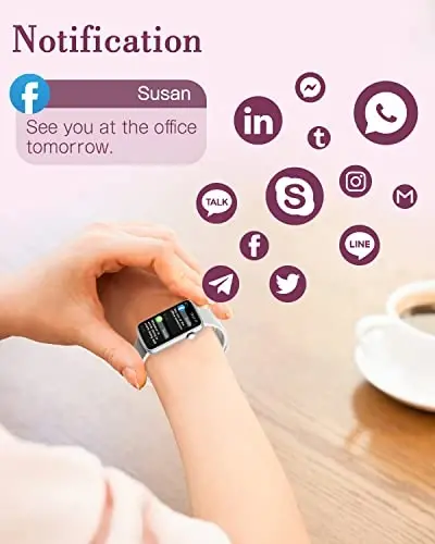 SHANG WING Ayollar uchun fitnes soatlari, LYNN2 yurak urish tezligini o'lchaydigan fitnes trekeri, qon kislorodi/uyqu trekeri pedometri, iOS/Android telefonlari uchun ingichka qadam o'lchagichli suv o'tkazmaydigan kulrang soat - 4