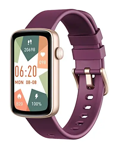 SHANG WING Ayollar uchun fitnes soatlari, LYNN2 Yurak urishini kuzatuvchi qon kislorodi/uyquni kuzatuvchi pedometr bilan fitnes trekeri, iOS/Android telefonlari uchun ingichka qadam kuzatuvchi suv o'tkazmaydigan binafsha soat - 1