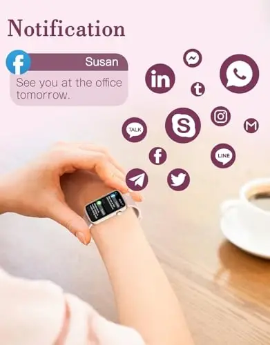SHANG WING Ayollar uchun iPhone va Android telefonlar bilan mos keladigan aqlli soatlar, LYNN2 ingichka ayollar soati Fitness-tracker Raqamli soat yurak urishini kuzatuvchi Pedometr Qadam/uyqu kuzatuvchi Su o'tkazmaydigan Pushti - 4