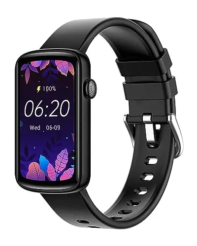SHANG WING Fitness Watches for Women, LYNN2 Fitness Tracker with Heart Rate Monitor Blood Oxygen/Sleep Tracker Pedometer, Slim Step Tracker Watch for iOS/Android Phones Waterproof (Black) - 1