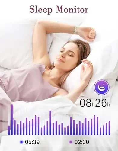 SHANG WING Fitness Watches for Women, LYNN2 Fitness Tracker with Heart Rate Monitor Blood Oxygen/Sleep Tracker Pedometer, Slim Step Tracker Watch for iOS/Android Phones Waterproof Milky White - 6