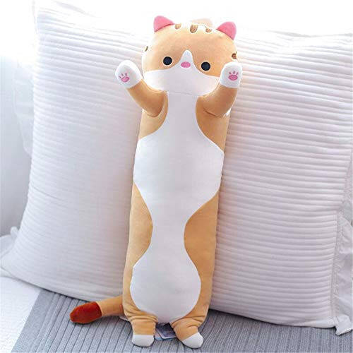 Shangman Lovely Plush Cat Doll Cute Cartoon Soft Stuffed Kitten Long Throw Sleeping Pillow Toy Gift for Kids Girlfriend Multiple Size (Brown, 50cm/19.6in) - 35