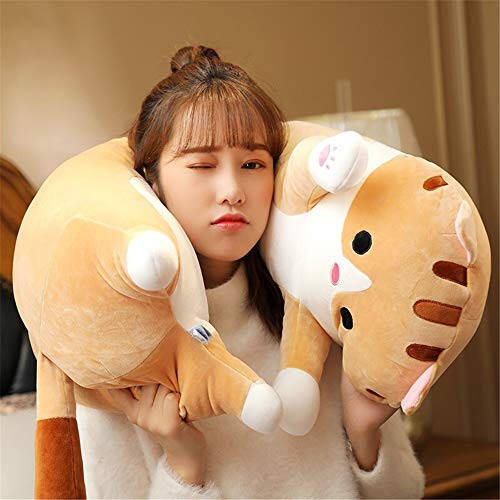 Shangman Lovely Plush Cat Doll Cute Cartoon Soft Stuffed Kitten Long Throw Sleeping Pillow Toy Gift for Kids Girlfriend Multiple Size (Brown, 50cm/19.6in) - 36