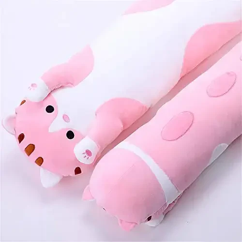 shangman Lovely Plush Cat Doll Cute Cartoon Soft Stuffed Kitten Pillow Long Throw Sleeping Pillow Doll Toy Gift for Kids Girlfriend Multiple Size (Pink,150cm/59in) - 4