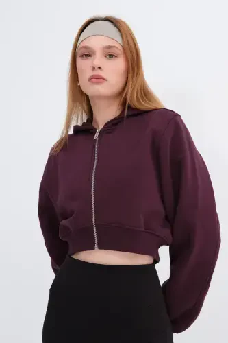 Shardonli Kapüşonli Crop Sweatshirt H1526-İ9-GARDENYA - 5