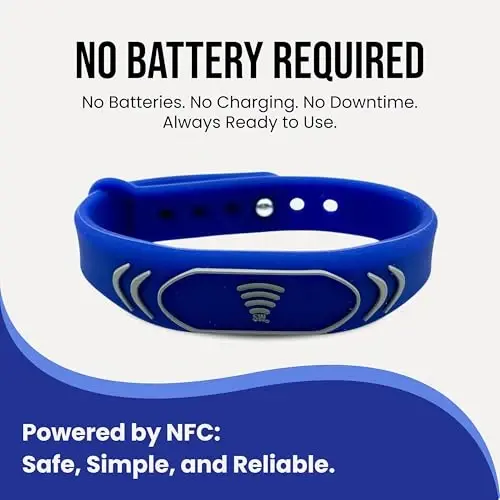 Sharewear Adjustable Child Safety ID Smart Band: Su o'tkazmaydigan bilaguzuk va bepul raqamli profil bilan. Cheksiz sozlash, obuna talab qilinmaydi. Sayohat, tibbiy ogohlantirishlar va oziq-ovqat allergiyasi. (ko'k) - 4