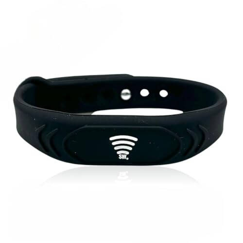 Sharewear Adjustable Child Safety ID Smart Band: Waterproof Wristband with Free Digital Profile. Endless Customization, no subscriptions Needed. Travel, Medical alerts, & Food Allergies. (Black) - 1