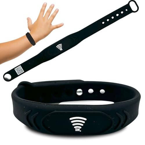 Sharewear Adjustable Child Safety ID Smart Band: Waterproof Wristband with Free Digital Profile. Endless Customization, no subscriptions Needed. Travel, Medical alerts, & Food Allergies. (Black) - 4