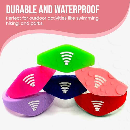 Sharewear Child Safety ID Smart Band: Waterproof wristband with free digital profile. Endless customization, no subscriptions needed. Ideal for travel, medical alerts, & food allergies. (Pink) - 6