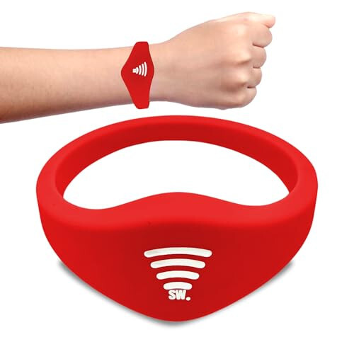 Sharewear Child Safety ID Smart Band: Waterproof Wristband with Free Digital Profile. Endless Customization, no subscriptions Needed. Ideal for Travel, Medical alerts, & Food Allergies. (Red) - 6