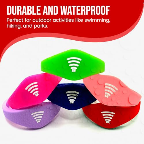 Sharewear Child Safety ID Smart Band: Waterproof Wristband with Free Digital Profile. Endless Customization, no subscriptions Needed. Ideal for Travel, Medical alerts, & Food Allergies. (Red) - 8